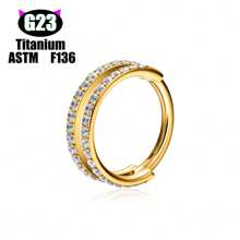 1 pièce Boucle d'oreille/Clou de nez/Anneau de lèvre polyvalente en titane G23 hypoallergénique, style unisexe INS avec micro-incrustation de zirconium, bijou de piercing