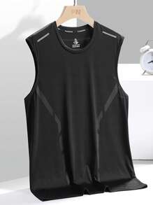 1 pieza Camiseta interior sin mangas de hombre elástica y sin costuras, de secado rápido