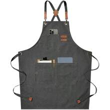 New Fashion Canvas Kitchen Aprons For Woman Men Chef Work Apron For Grill Restaurant Bar Shop Cafes Beauty Nails Studios Uniform