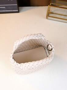 Geantă mini coș țesătă manual, geantă de mână asortată mamă-fiică, posetă la modă pentru femei