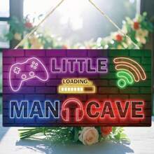 1pc 2D Flat Retro Gamer Wooden Sign - Perfect For Boys' Game Room, Nursery And Porch Decor | Suitable For Indoor And Outdoor, Farm, Restaurant, Garden, Bar, Cafe, Gym Decor, Random Hole Placement, Home Decor, Room Decor, Wall Art, Ideal For Thanksgiving - Multicolor - View 8