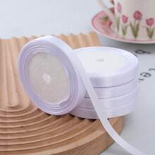 1/5/10 Rollo(s) de Cinta de Poliéster para Decoración con Lazo de 1cm/0.6cm de Ancho para Manualidades DIY, Arreglos Florales, Repostería y Empaquetado