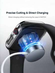 3 IN 1 Tempered Glass Film Hard PC Bumper Case Compatible With Apple Watch Series 11 10 9 8 7 6 5 4, 40mm/41mm/42mm/44mm/45mm/46mm/49mm Compatible With IWatch Ultra-Thin Hard PC Full Protective Face Cover Screen Protector Protector Case Face Cover, For Women Men, Ultra-Thin Guard,Clear/Black/Rose Gold