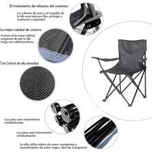 Silla Plegable para Camping, Pesca, Playa y Actividades al Aire Libre – Silla Resistente con Reposabrazos, Portavasos y Bolsa Lateral de Malla – Estructura de Acero Duradera con Base Antideslizante y Resistente al Desgaste – Tejido Oxford 600D Impermeable y Transpirable – Capacidad de Carga hasta 110 kg – Ligera, Portátil y Fácil de Transportar con Bolsa de Transporte Incluida