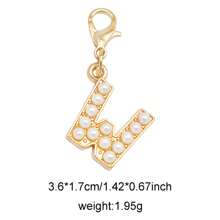 2Pcs Gold Color Letter Alloy Pendant With Faux Pearls Alphabet Charm Women Ladies Bag Clothes DIY Craft Decor A - Z