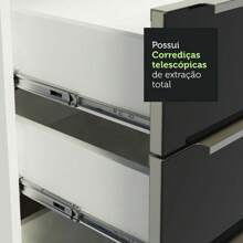 Madesa Lux 40cm Kitchen Base Cabinet With 3 Drawers White/Black 04 - 黑色 - 查看 6