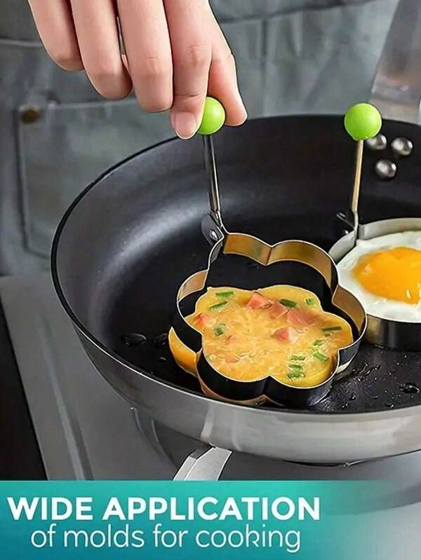 4 stuks/1 stuk roestvrijstalen gebakken eivorm, pannenkoek- en eivormer voor koken en decoreren, keukenaccessoires, eierringvorm, gebakken eivorm, doe-het-zelf gebakken eivorm, creatieve eivorm, kokende eierringvorm, roestvrijstalen ringvorm, broodvorm, keukenaccessoire