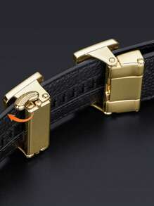 Men's Casual Letter Printed Synthetic PVC Leather Automatic Buckle Belt, Suitable For All Seasons - Multicolor - View 8