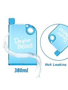 1 pieza Botella de agua transparente de viaje de 380ML, de estilo deportivo con anillo de AS+PP, de peso ligero y con acabado mate plano, adecuada para adultos y viajes al aire libre