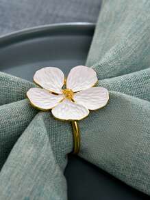 2/4/6pcs Floral Napkin Rings, Elegant Napkin Holders For Holiday Party, Wedding, Dinner Table Decor