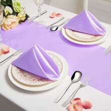 1PC/10PCS Shiny Satin Table Runner, Satin Solid Color Table Mat,Perfect Home And Wedding Decoration For Parties, Engagements, Birthdays, Hotels And Homes - Multicolor - View 10
