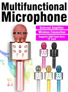 1pc Wireless Microphone Singing And Audio Integrated Home KTV Mobile Phone Music Speaker Karaoke Singing Suitable For Teenagers And Adults To Spend Time Party Interactive Entertainment