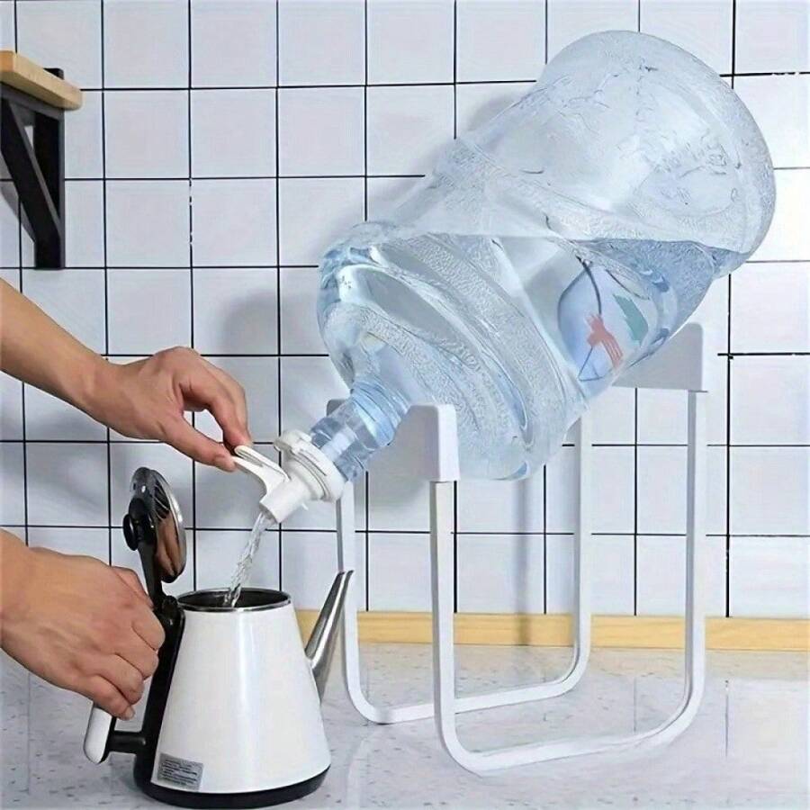 1 pieza Dispensador de agua manual de 3.94 pulgadas con tapa a prueba de polvo, tamaño universal para botellas de agua, cocina, oficina, accesorio para camping
