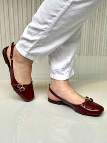 COMFORT SLINGBACK WITH BUCKLES - Redwood - View 3
