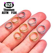 1 pièce Boucle d'oreille/Clou de nez/Anneau de lèvre polyvalente en titane G23 hypoallergénique, style unisexe INS avec micro-incrustation de zirconium, bijou de piercing