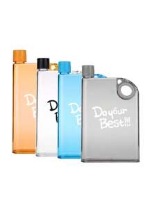 1 pieza Botella de agua transparente de viaje de 380ML, de estilo deportivo con anillo de AS+PP, de peso ligero y con acabado mate plano, adecuada para adultos y viajes al aire libre