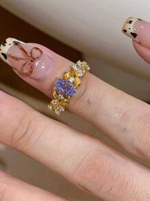 Esberry 1 Stück 925er Sterling Silber Ring mit Reihe aus kubischem Zirkonia als Verlobungs-, Hochzeits-, Versprechen- oder Ewigkeitsring für Damen, feiner Schmuck als Geschenk für Partys, Dates