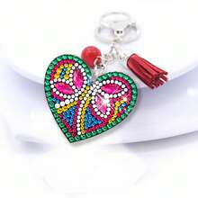 10 pièces Kit de porte-clés de peinture de diamant, kit de porte-clés d'art de diamant convenant aux enfants - décoration de sac et de clé, porte-clés en forme de papillon et de cœur à diamant pointillé 5D double face, artisanat DIY pour enfants et adultes