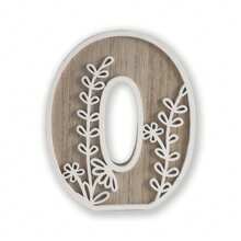 1 pieza Letra del alfabeto tallada con flores de 4.9 pulgadas de madera rústica - Decoración única de habitación, arte de pared, decoración de boda, estilo país francés para el hogar - Blanco - Ver 28