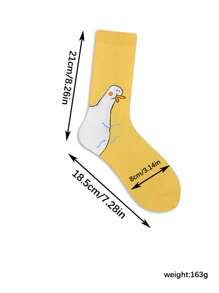 1 Pair/2 Pairs Funny Personalized Cartoon Goose & Duckling Printed Mid-Calf Socks, Family, Couple Matching Hosiery - Multicolor - View 4