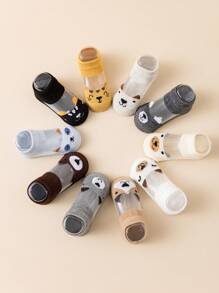 10 Pairs Unisex Baby Socks, Cute Animal Expression Breathable Thin Socks For Infants & Toddlers In Summer - Multicolor - View 3