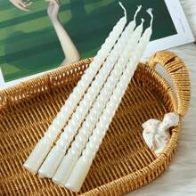 4pcs/12pcs Set European Style Threaded Candle Holders, Romantic Candlelight Dinner Decor Candles For Valentine's Day, Wedding, Birthday - Multicolor - View 7