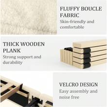 Platform Bed Frame With Height Adjustable Headboard, Modern Upholstered Cloud Bed, Sleek Curved Design, No Box Spring Needed, Easy Assembly, Noise Free,