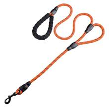 2-Handle Anti-Burst Dog Leash, Premium Quality Dog Leash With Soft Grip Handle - Durable, Suitable For Training, Walking And Outdoor Recreation - Great For Camping And Backyard Play With Pets Of All Sizes, Nylon Reflective Long Dog Training Leash, Dual Pet Leash For Small/Medium/Large Dogs
