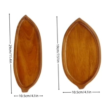 1pc Wooden Leaf Shaped Art Tray, Bathroom Storage, Dessert Display, Restaurant Decor, Holiday & Birthday Party Cake Stand