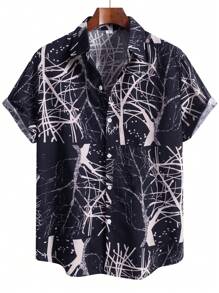 Casual & Business Allover Print Short Sleeve Shirt