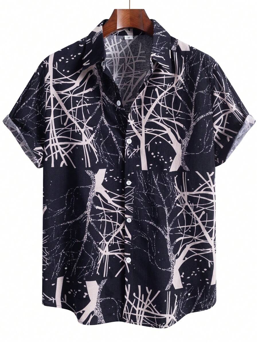 Casual & Business Allover Print Short Sleeve Shirt