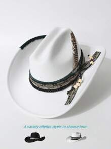 1pc Women/Unisex Fashionable Solid Color Felt Cloche Hat With Elegant Wide Belt & Bow Decor, Retro Style, Versatile Design - Multicolor - View 1