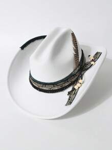 1pc Women/Unisex Fashionable Solid Color Felt Cloche Hat With Elegant Wide Belt & Bow Decor, Retro Style, Versatile Design - Multicolor - View 5