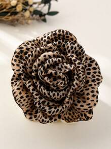 Unique Design Exaggerated Leopard Print & Flower Brooch, Women Elegant High-End - Leopard - View 9