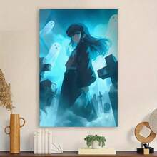 Framed Decorative Moving Anime Inspirational Poster Canvas Wall Art, For Bedroom, Living Room, Corridor, Winter Decoration, Room Decoration