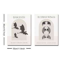 1 件无框第四翼龙骑士书香墙艺术海报帆布印刷极简主义 Basgiath Illyrian Wings 书虫艺术画适合爱书人、宿舍、公寓、现代家居装饰 - 彩色 - 查看 9