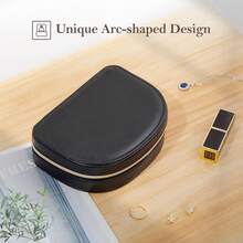 Joyero Portable, Estuche Organizador de Viaje para Joyas Aretes Anillos Collares Guarda Joyería para Mujer Mamá Novia Esposa - Plateado - Ver 3