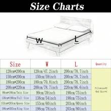 3 Pcs (Bed Skirt*1 Pillowcase*2) Printing Bed Skirt Lace Bed Skirt