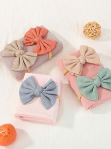 20pcs Morandi Color Solid Color Bow Headbands, Ultra Soft Nylon Hair Bands For Baby And Toddler