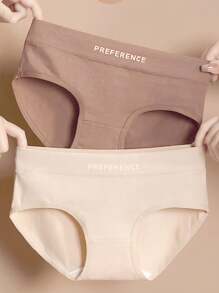 4 条装女士舒适中腰纯色内裤