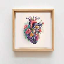 1pc Half Cross Stitch Kit, 11CT Art Heart Pattern, Size 36*36cm, Includes Fabric, Thread, Needle, Suitable For Home Wall Decor, Art Gift