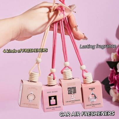 1pc 8ml Pink Cute Car Air Freshener. Four Popular Brands Offer The Same Long-Lasting Fragrance. It Is Suitable For Car Decoration. The Car Air Freshener Is Portable And Made With High-Quality Fragrances. It Is Great For Indoor And Outdoor Use To Deodorize And Enhance The Aroma In Wardrobes. It Is Also A Great Gift For Women.