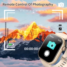 New 2.01 Inch Full Touchscreen HD Display Smart Watch, Dial/Answer Calls, Step Tracking Calorie Counting, Multiple Sports Modes, Music Control, Remote Camera & Other Smartphone Functions, Compatible With Iphone & Android - Gold - View 5