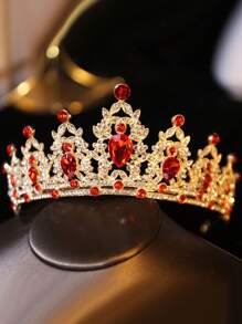1 Large Crown Headpiece, Elegant, Sweet And Fashionable Headband, Suitable For Performances, Birthdays, Weddings (Pink)