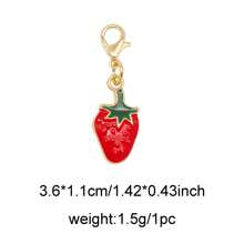 2/16Pcs Enamel Fruit Charm Alloy With Lobster Clasp Necklace Pendant Bracelet Keychain Jewelry DIY Hair Accessory Shoes Purse Bag Hanging Decoration