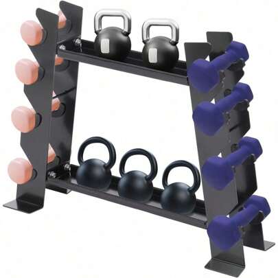 OUKANING Estante para mancuernas Estante corto para mancuernas Estante multifuncional para mancuernas en estilo de árbol Conjuntos de mancuernas