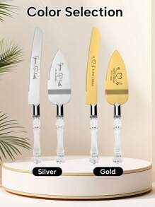 Custom Name Wedding Cake Knife & Server Set, Personalized Cake Cutter, Customized Cake Cutting Set, Customizable Cake Server, 2PCS Gift Box, Wedding, Birthday, Anniversary, Valentine's Day Gift - Style a - View 4