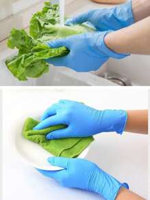 A Box Of 100pcs Containing Nitrile Gloves For Household Kitchen Dishwashing, Waterproof And Durable Cleaning Products, Household Gloves, And Cleaning Gloves