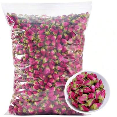 1 Pack (35g) Dried Natural Red Rose Bud Flower - Suitable For Candles, Handmade Crafts, Indoor Home Decor, DIY Soap, Aromatherapy