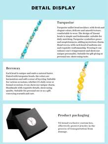 VE [VE] 1pc High Quality S925 Sterling Silver Natural Turquoise, Accessorized With Natural Carnelian, Pearl, Amber, Vivid Colors, Symbolizing Luck & Success, Suitable As Gift Or Personal Wear. Showcase Personalized Charm, Enhance Elegance, Fit For All Occasions. Jewelry Color Random